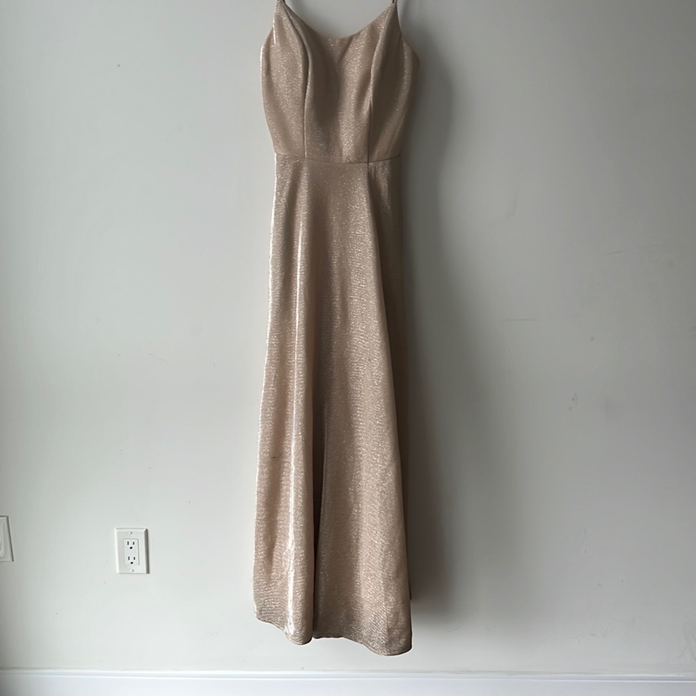 Size 4 Jules & Cleo special occasion champagne color formal dress